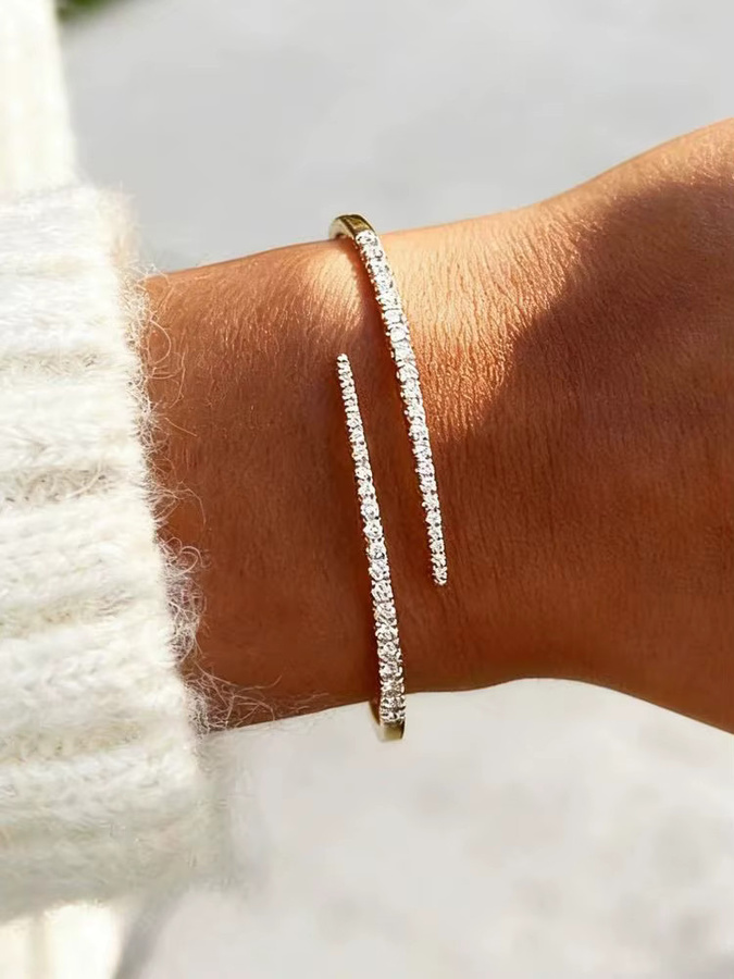 ATJMLADY Offenes Armband, Zirkonia, Silber, Damen - Bild 2