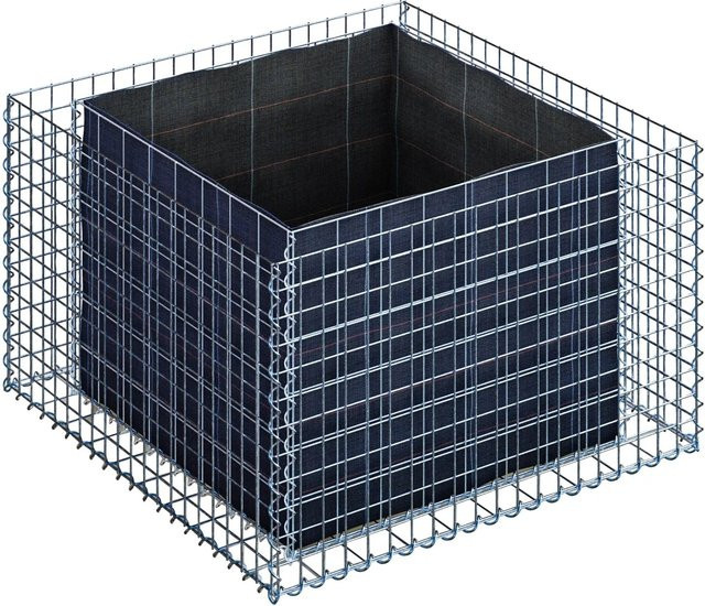Gabiona Hochbeet eckig aus galvanisiertem Stahl in Silber, B/T/H: 60 x 100 x 100 cm - Bild 1