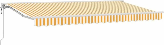 vidaXL Einziehbare Markise mit Fernbedienung in Gelb und Weiß, B: 350 cm, T: 200 cm - Bild 1
