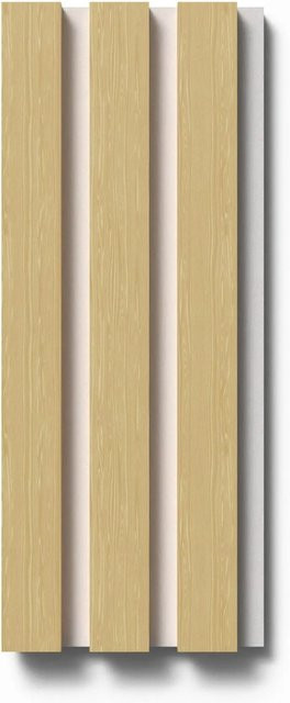Denpanels Akustikpaneel Muster Eiche Unbehandelt in Braun und Weiß mit MDF und Filz, Breite: 29,5 cm, Höhe: 15 cm - Bild 1