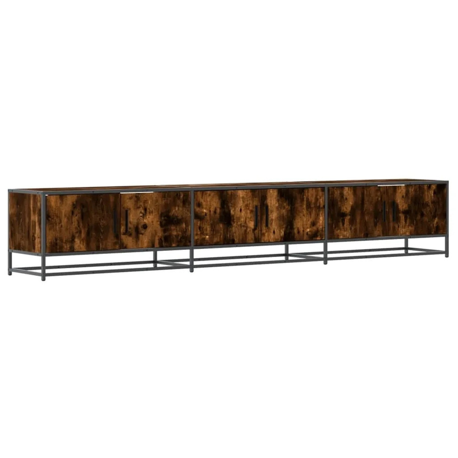 vidaXL TV-Schrank in Räuchereiche mit industrieller Note, Farbe: Braun, B/T/H: 240 x 35 x 41 cm - Bild 2