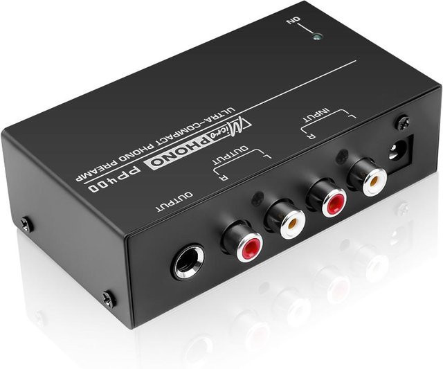 YJMP Electronic Phono-Vorverstärker PP400 in Schwarz mit RCA-Eingang und Ausgang sowie 1/4 Zoll TRS-Schnittstellen - Bild 1