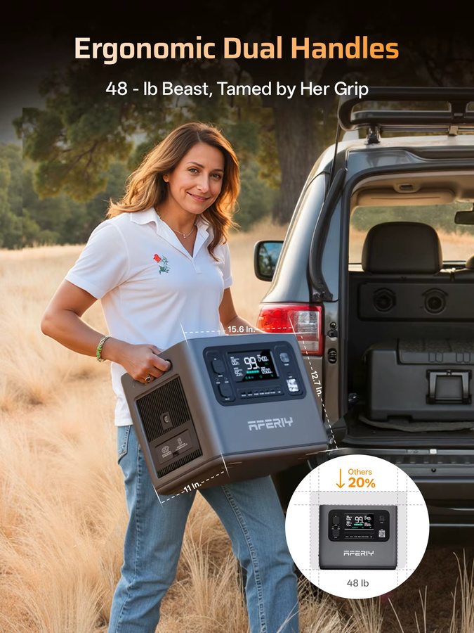 AFERIY P280 Tragbare Powerstation mit 2048Wh Kapazität, 2800W Leistung und LFP-Batterie für Zuhause und Outdoor-Camping, App-Steuerung - Bild 3