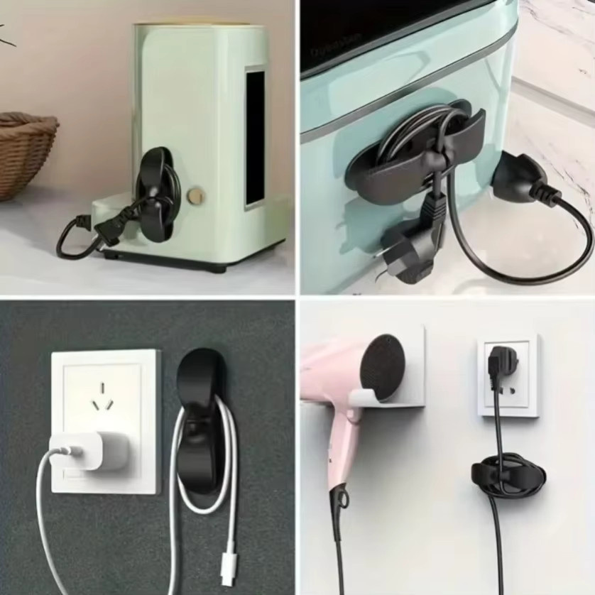 VIKEFON Kabel-Organizer-Clip in Schwarz zur Kabelmanagement-Halterung für Küchengeräte wie Heißluftfritteusen und Kaffeemaschinen - Bild 2