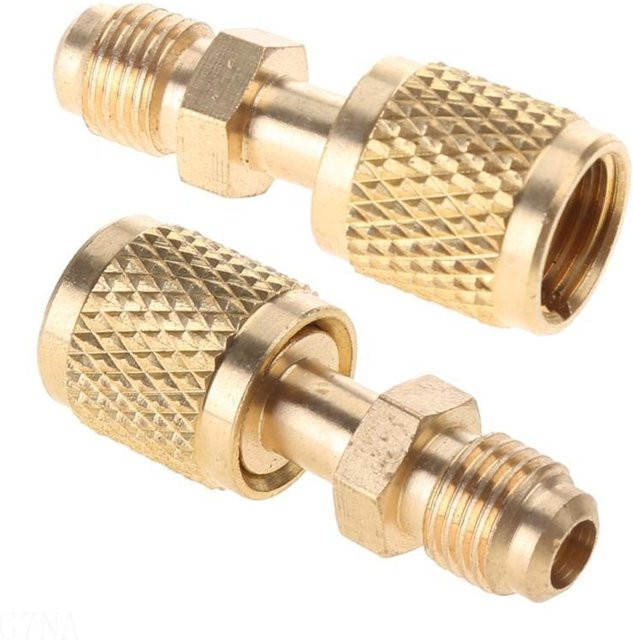 G7NA Messing-Adapterverbindung 1/4 Zoll Stecker auf 5/16 Zoll Buchse Gold Ladeschlauch für die Pumpe - Bild 1