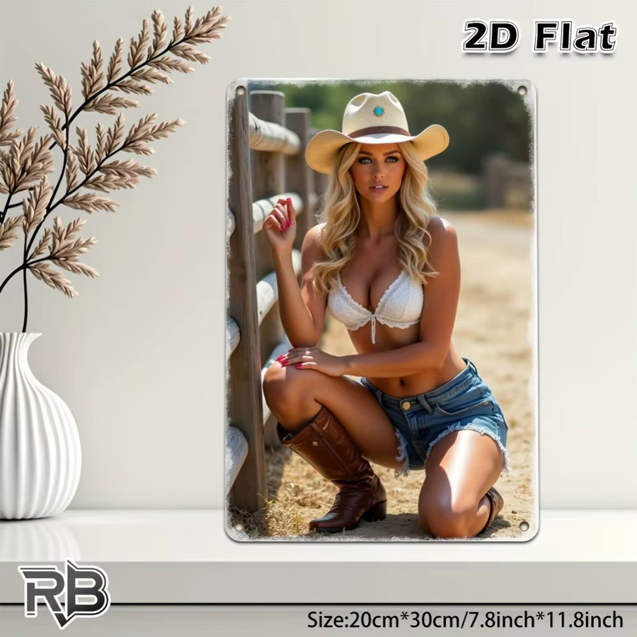 HELLOYOUNG Metallschild Bikini-Mädchen Wanddekoration Mehrfarbig - Bild 4