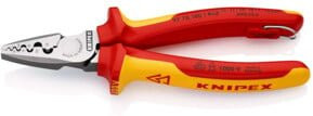 Knipex Crimpzange 97 78 180 T BK für Aderendhülsen in Schwarz-Rot aus gehärtetem Stahl, Länge: 180 mm - Bild 1