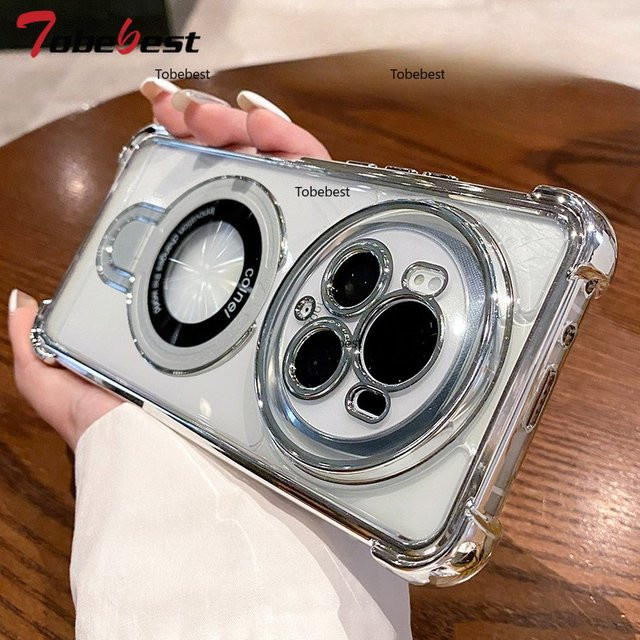 Tobebest Magnetische MagSafe Silikonhülle für Huawei Honor Magic 8 Pro, Stoßfest, Transparent oder Schwarz - Bild 1