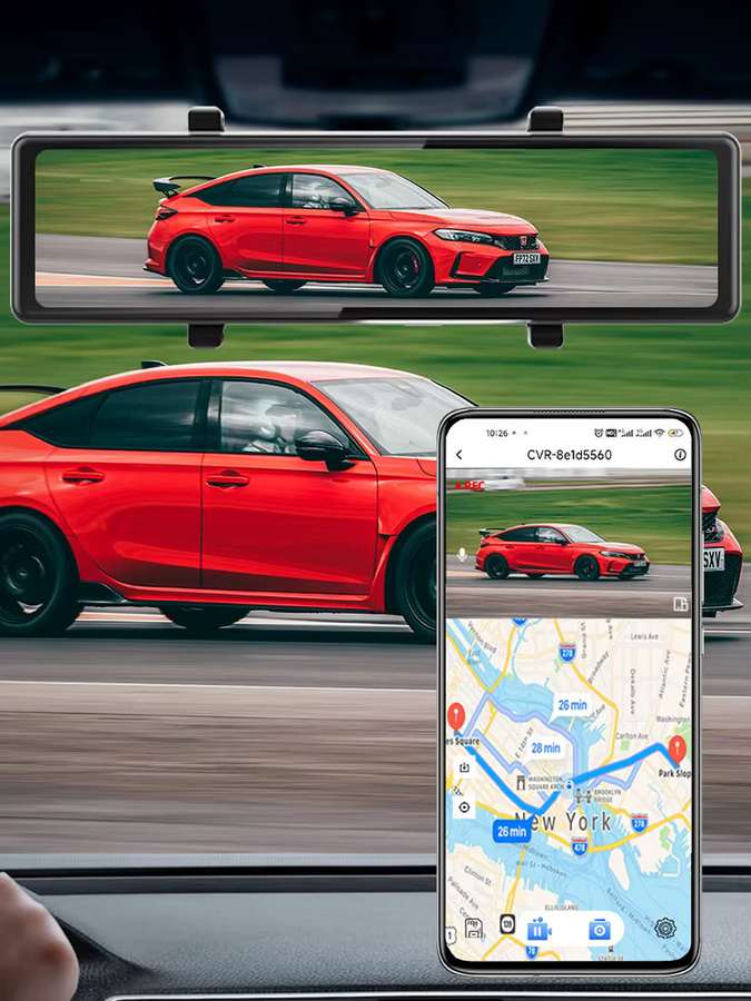 E-ACE Dashcam in Schwarz mit UHD 4K Auflösung, GPS und WLAN sowie 24H Parküberwachung - Bild 6