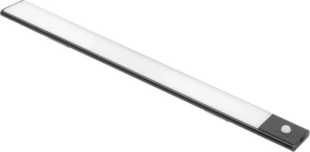 Emuca LED-Wandleuchte Kaus Black USB wiederaufladbar mit Bewegungssensor und Dämmerungssensor, Schwarz Metallic, Länge: 40 cm - Bild 1