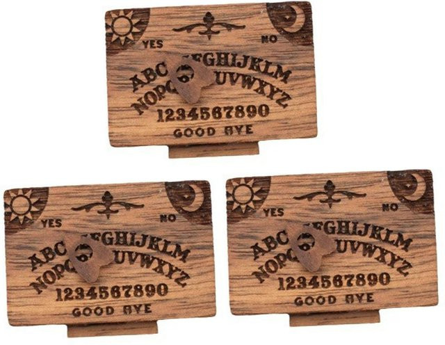 OutsideWorld Miniatur Holz Ouija Brett mit Schublade und Herzmuster in Braun - Bild 1