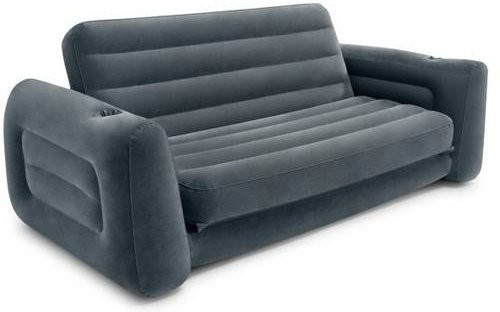 Intex Pull-Out Sofa 66552NP in Grau mit Mikrofaser-Bezug und Getränkehalter, B/T/H: 231 x 127 x 66 cm - Bild 1