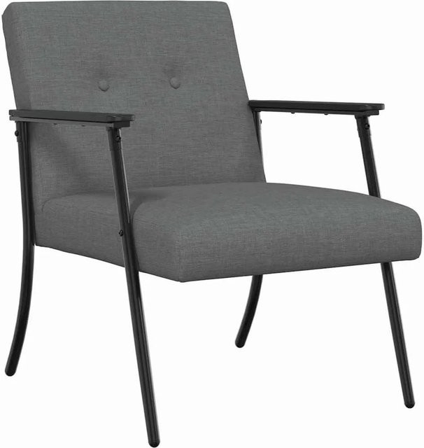 vidaXL Sessel in Grau mit Samtbezug und Armlehnen, B/T/H: 59 x 75 x 78 cm - Bild 1