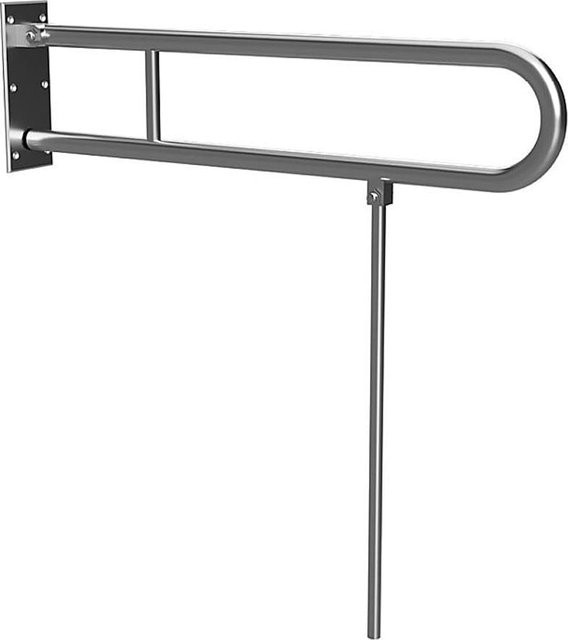 Brillantbad BELP Stützklappgriff in U-Form mit Standfuß aus Edelstahl gebürstet, Farbe Silber, B/T/H: 10,0 x 80,0 x 86,6 cm - Bild 1