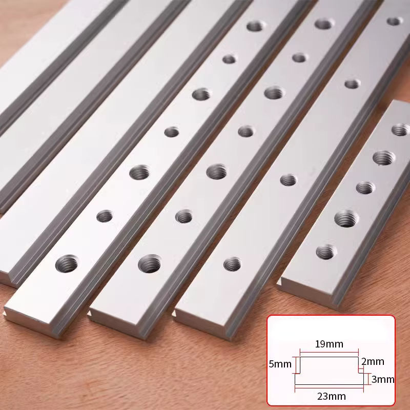 Aluminium Legierung Gehrung Bar Slider für T-Nut und T-Slot mit M6/M8 Schraube in Silber für Holzbearbeitung und Router - Bild 2