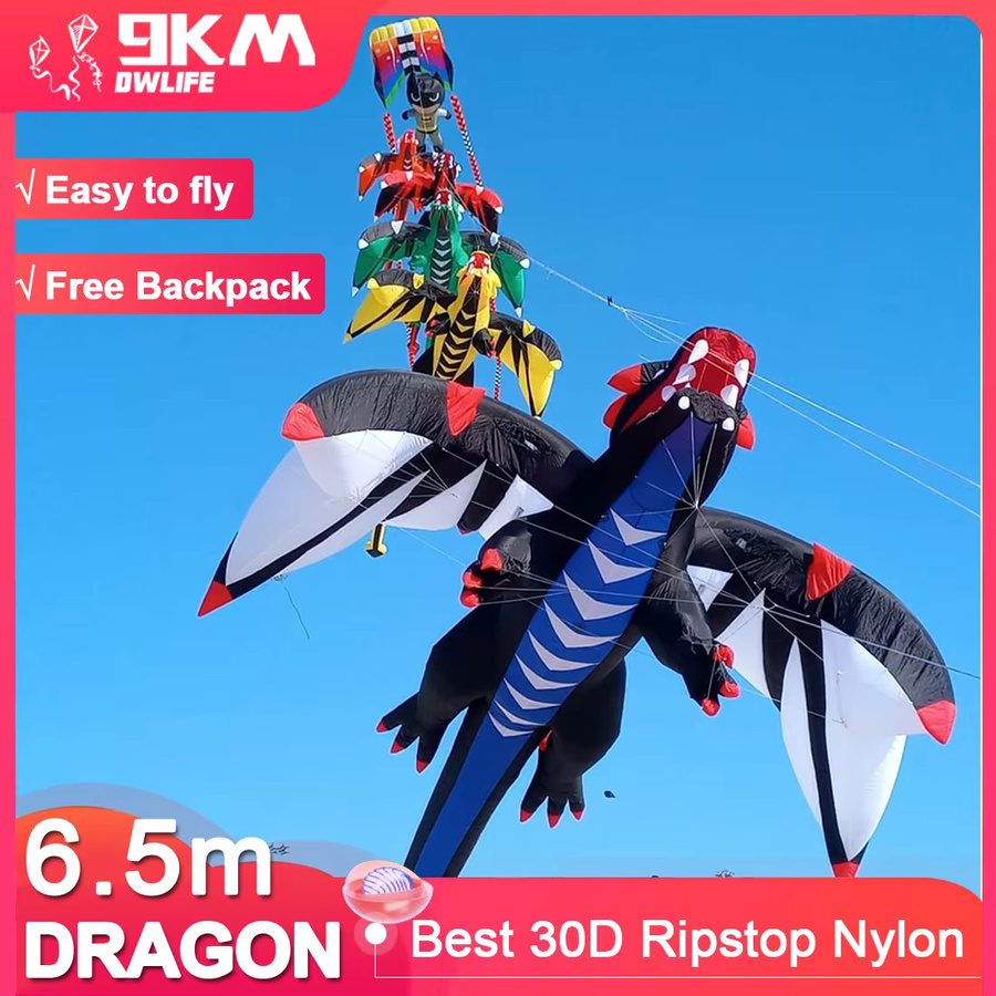 9KM Drachen-Linie zum Aufhängen, aufblasbarer Show-Drachen, bunt, Plüsch / Textil - Bild 1
