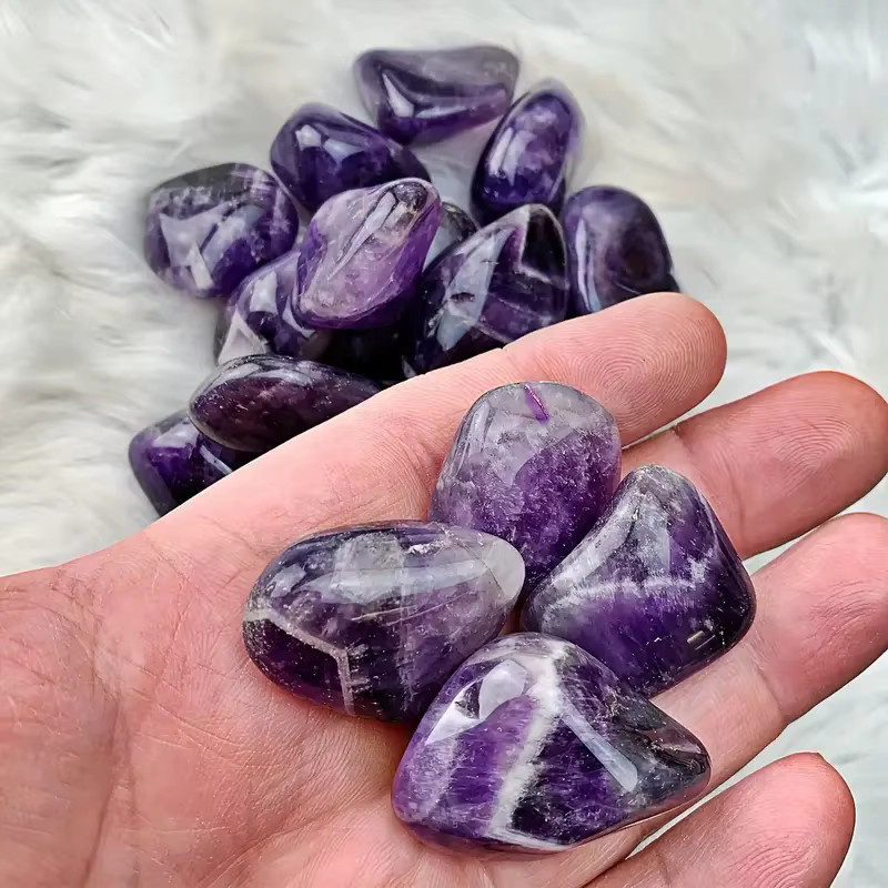 Natürliche Amethyst-Kristalle von sisterstone, lila, getrommelte Edelsteine, 100 g - Bild 5