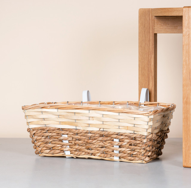 Hängender Pflanzenkasten aus Seegras und Holz von BLUME2000 in Beige und Braun, B/T/H: 20 x 20 x 15 cm - Bild 1