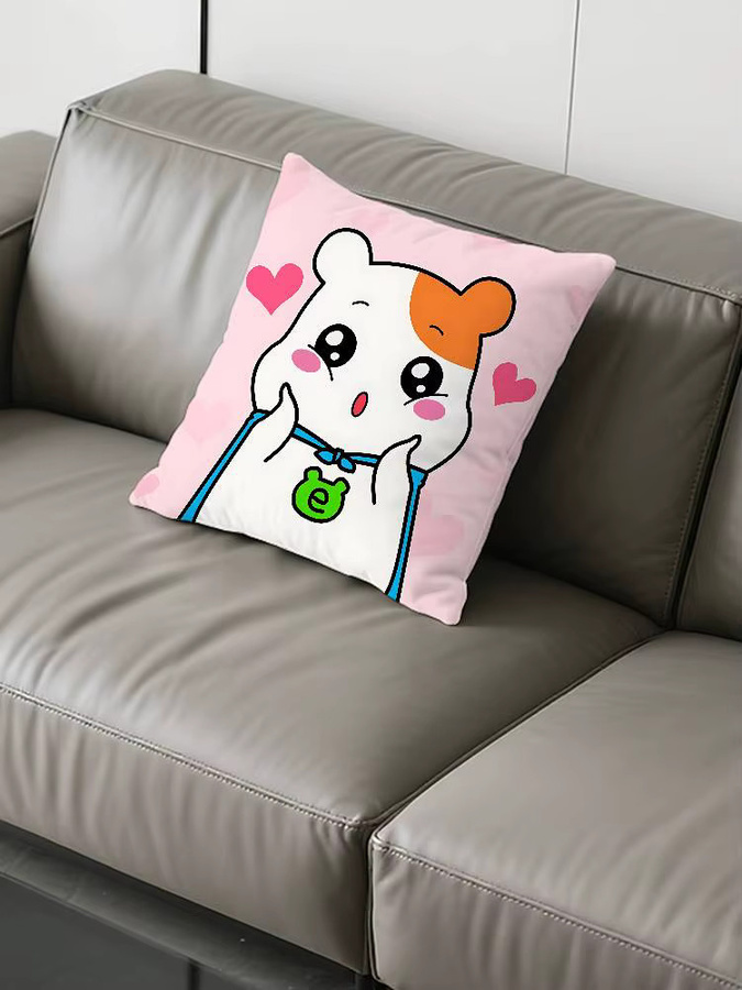 E-Ebichu Kissenbezug mit Tier-Motiv in Pink, quadratisch, B/B/H: 40 x 40 x 40 cm - Bild 4