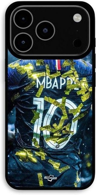Maniacase iPhone 17 Pro Max Hülle mit Kylian Mbappe PSG Frankreich Design in Schwarz - Bild 1