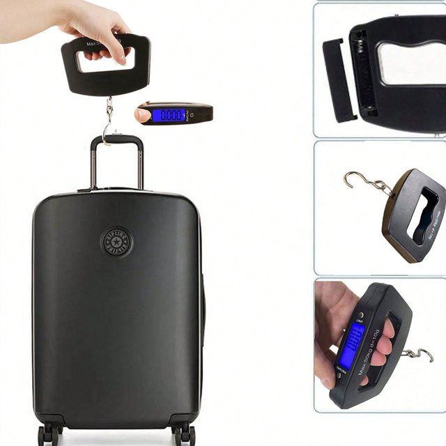 DIDA BEAR Digitale Reisewaage mit LCD-Display in Schwarz, Tragbare elektronische Gepäckwaage bis 50 kg - Bild 1