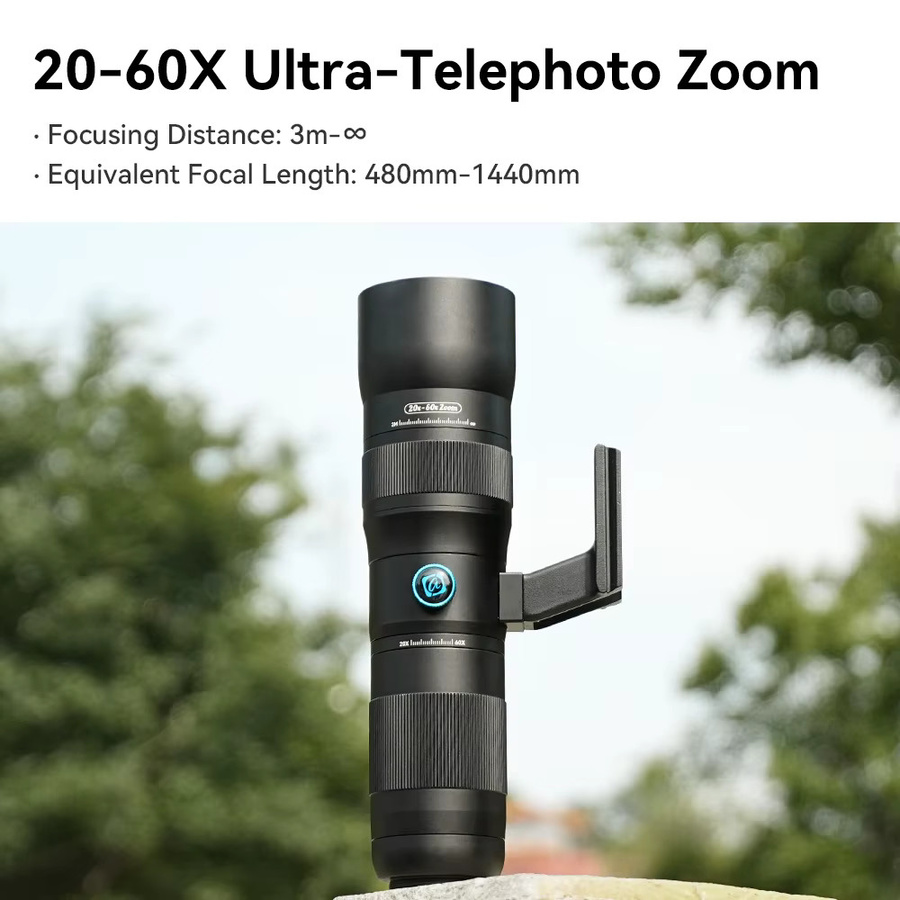 APEXEL Zoomobjektiv 20x-60x Tele-Teleskoplinsen für iPhone und Android-Telefone in Schwarz - Bild 3