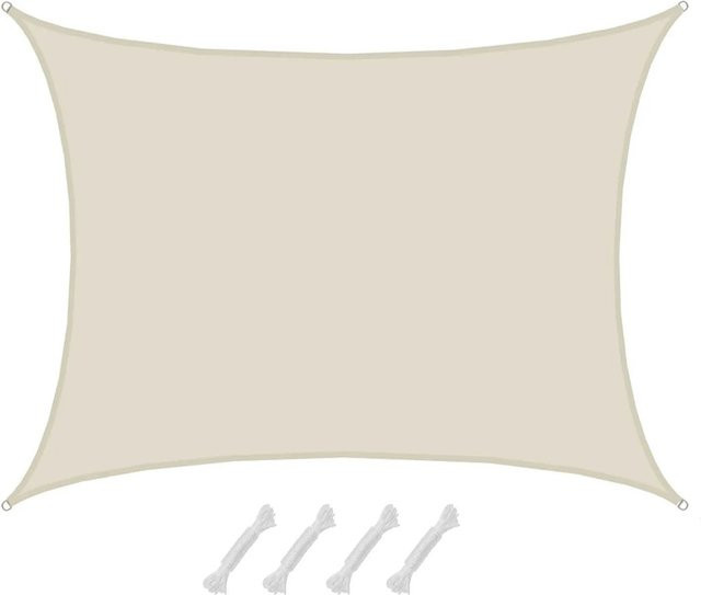 AMANKA Sonnensegel aus Polyester wasserdicht und UV-beständig UPF 50+ rechteckig in Beige, B: 6 m, T: 5 m - Bild 1