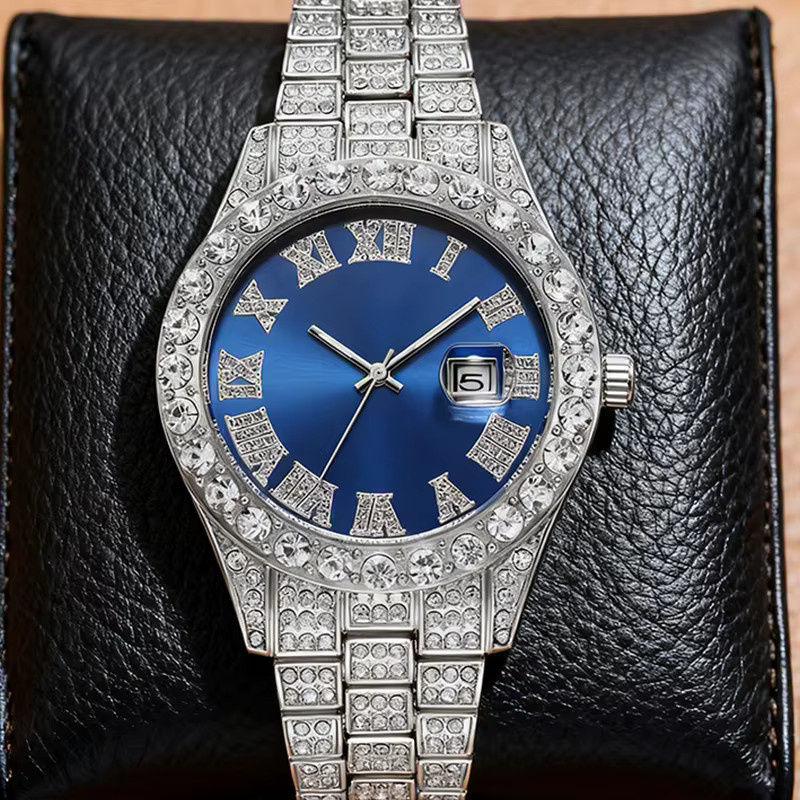 Armbanduhr Quarz, Edelstahl, Silber, Herren, Analoguhr - Bild 4
