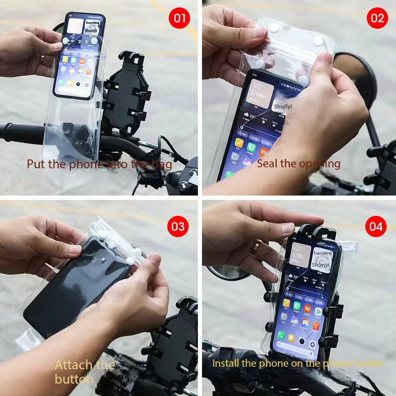 5er Set BEIQIU Wasserdichte Handyhüllen Transparent mit Touchscreen-Funktion für Radfahren und Regen - Bild 4