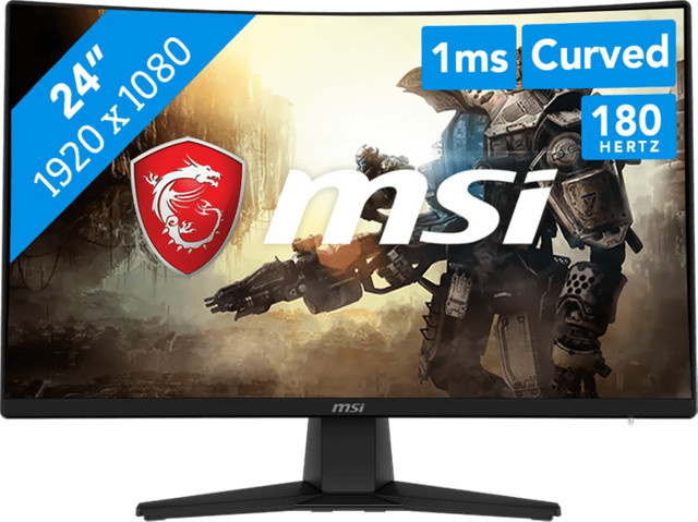 MSI MAG 242C Gaming Monitor Full HD, 24 Zoll, 180 Hz, Schwarz, HDMI und DisplayPort - Bild 1