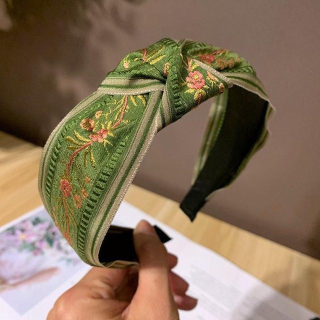 Haarreif Blumenstickerei, Schleife, Schwarz, Damen, Mädchen - Bild 1