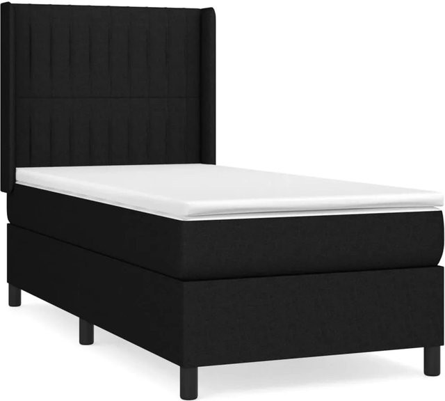 vidaXL Boxspringbett mit Matratze Hybrid-Design in Schwarz, B/T/H: 80 x 200 x 118 cm - Bild 1