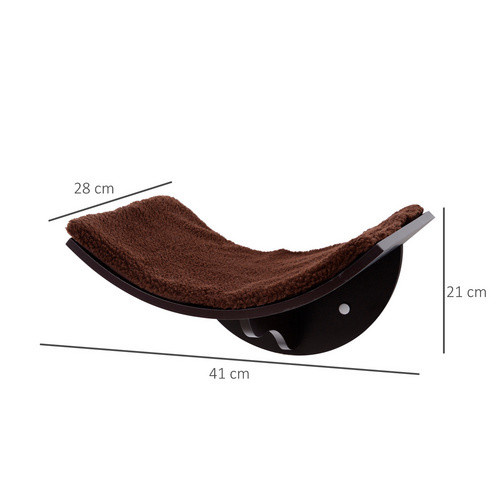 PawHut Katzen-Bett in Braun mit Schaumstofffüllung, B/L: 28 x 21 cm - Bild 3
