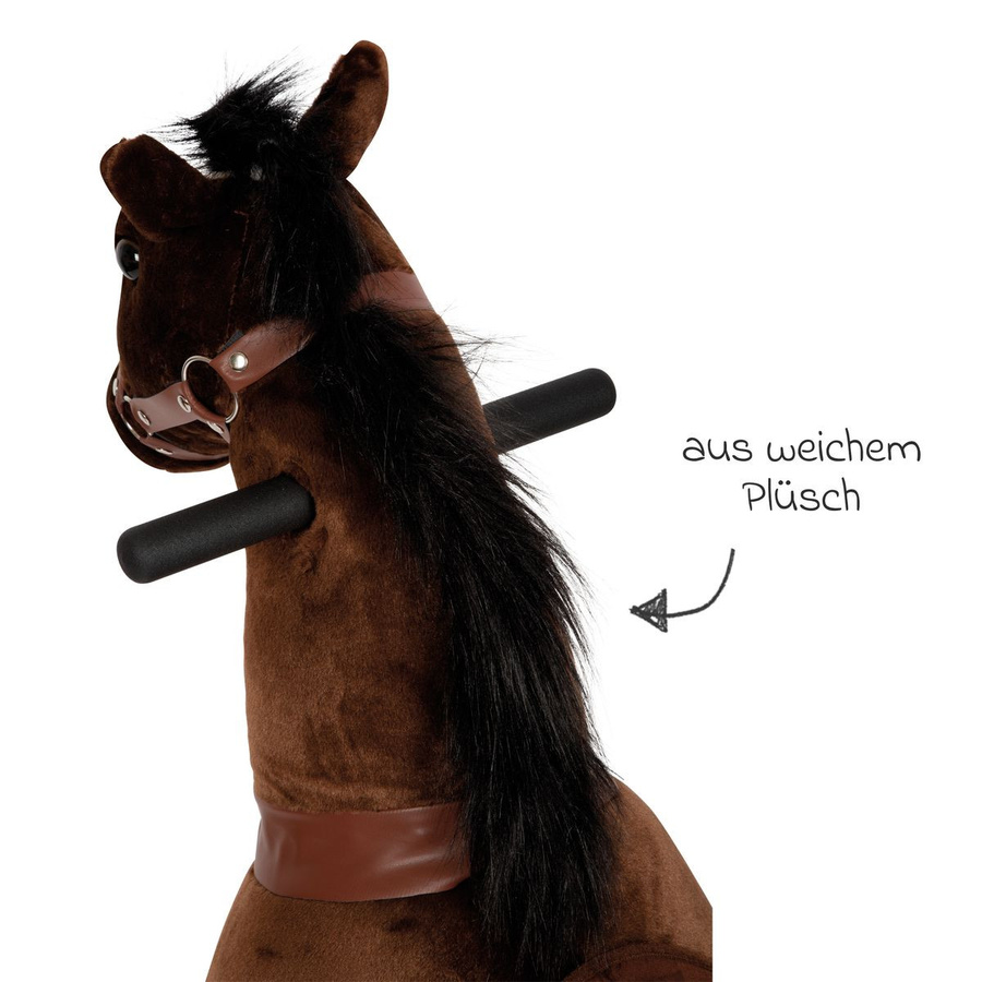 small foot Reitpferd aus Plüsch, mit Inline-Skates-Rollen, inkl. Sattel & Halfter, Braun, ab 5 Jahre - Bild 4