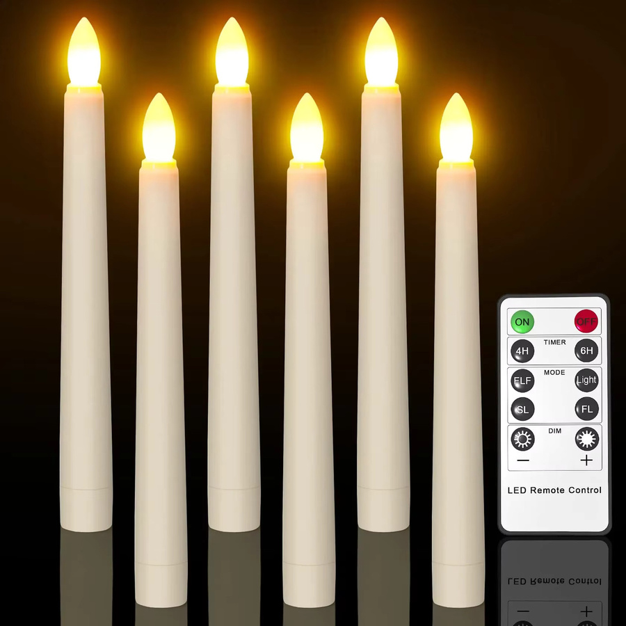 LED-Kerze FREEPOWER in Weiß mit Fernbedienung und Blinkeffekt als flammenlose Kegelkerze für Party, Hochzeit und Heimdekoration - Bild 4