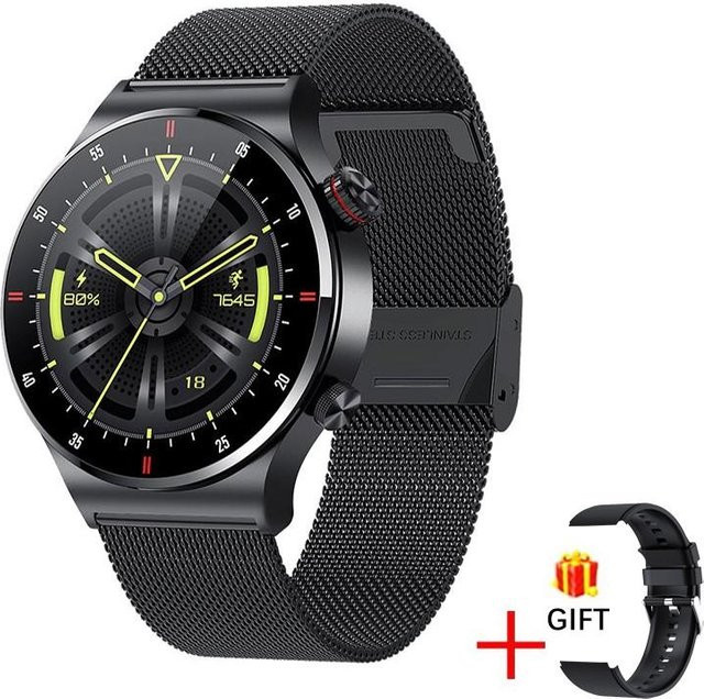 LIGE Smartwatch für Männer mit Bluetooth-Anruffunktion, Sport-Fitnessuhr mit Herzfrequenzmessung, EKG, SpO2 und Wasserfestigkeit, Schwarz - Bild 1