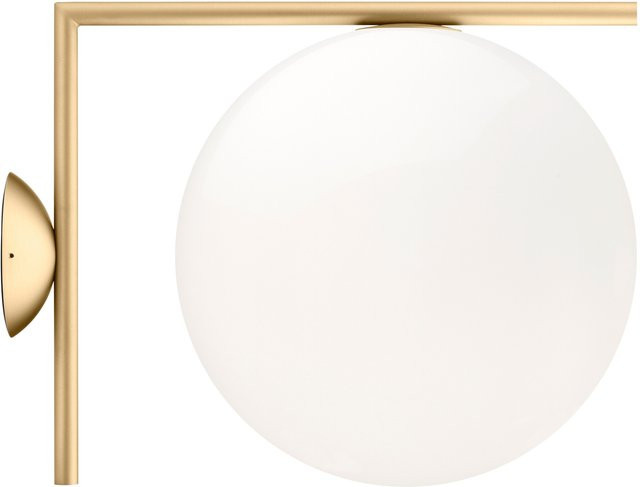 Flos IC C W Decken- und Wandleuchte aus Messing und Opalglas in Gold/Weiß, dimmbar - Bild 1