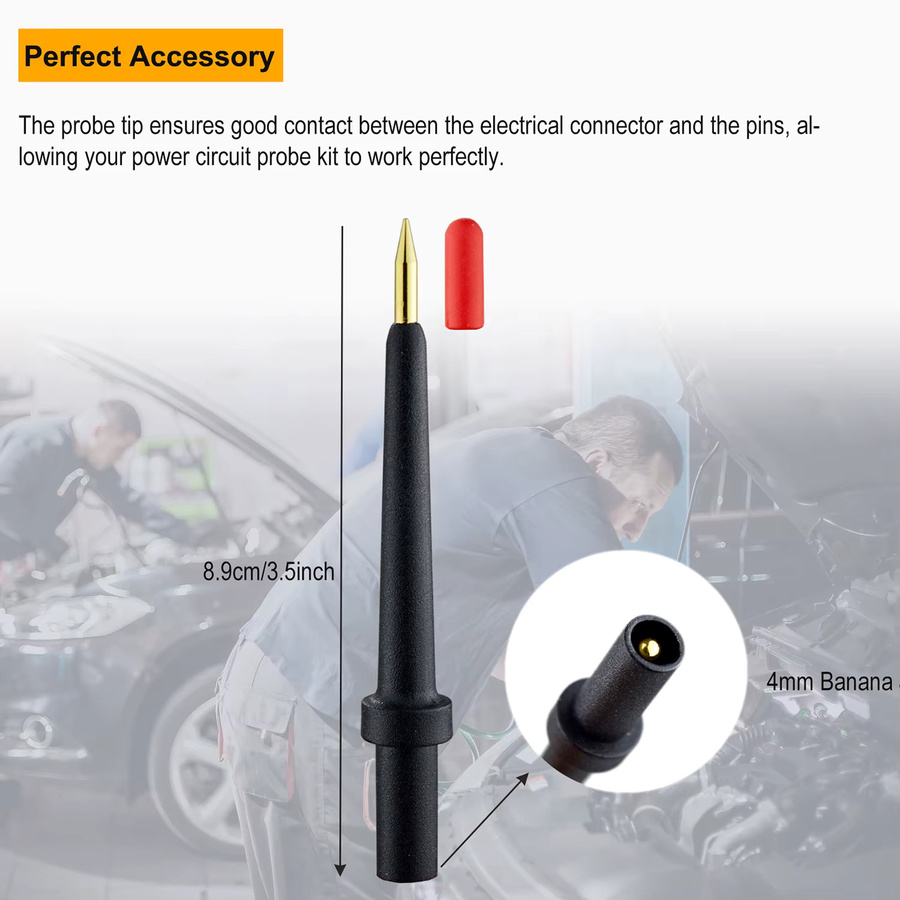 ZIBOO 2 Stück 4 mm Bananenbuchsen mit 3 Spitzen in Schwarz für Autel Circuit Tester Power Circuit Probe - Bild 3