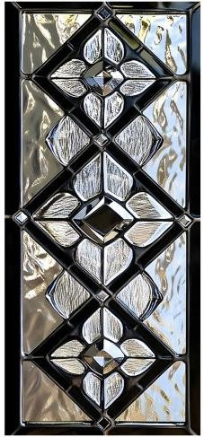 EmberFlame Geometrische Fensterfolie mit Rautenmuster in Grau und Transparent, Statisch haftende Sichtschutzfolie für Fenster und Glastüren - Bild 1