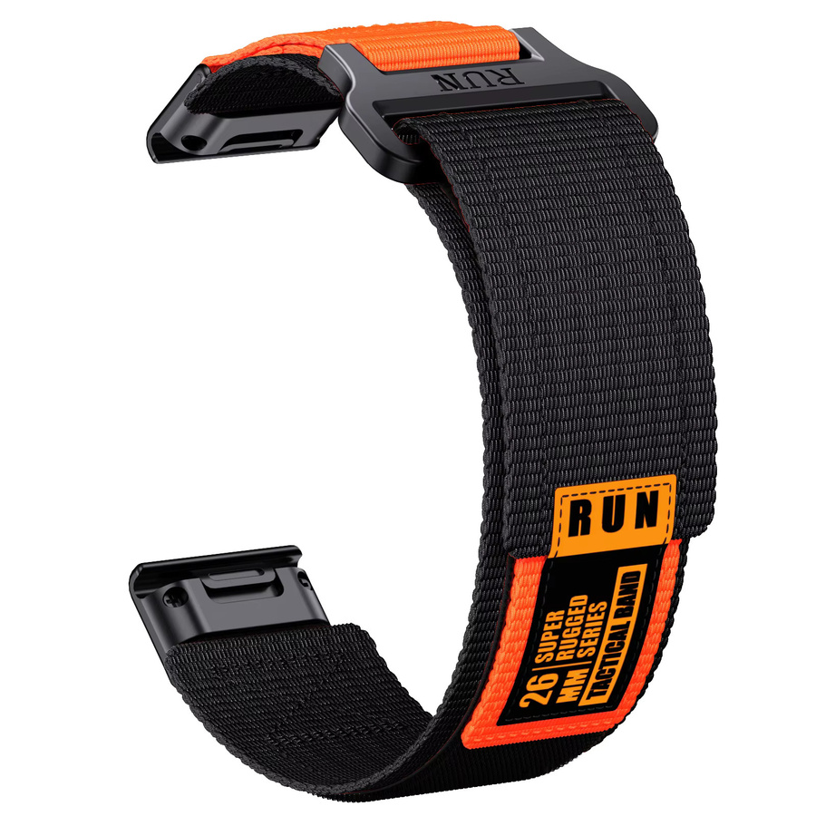Runcool Uhrenarmband Nylon, Schwarz, 22mm, 26mm - Bild 6