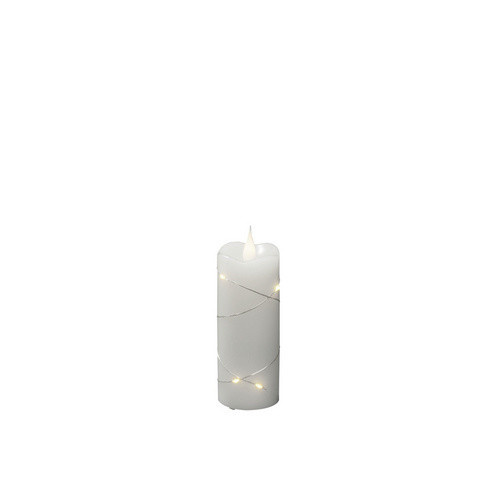 Konstsmide LED-Echtwachskerze Weiß mit 3D-Flamme und Timer, H: 12,7 cm, B: 5,0 cm, T: 5,0 cm - Bild 4