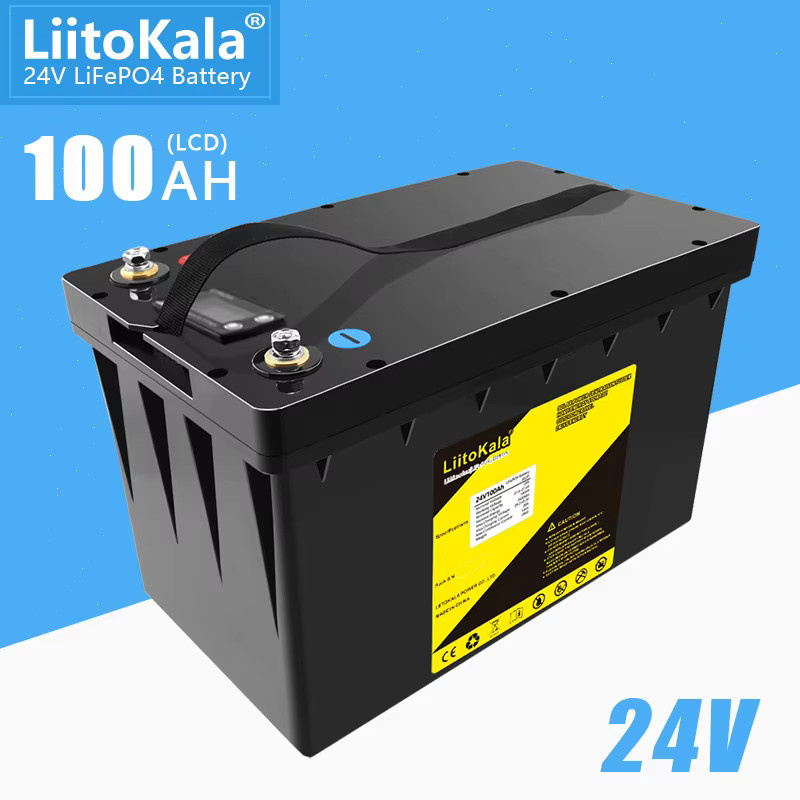 LiitoKala 24V 100Ah LiFePO4 Batterie in Schwarz für Solar-Systeme, Golfwagen und Bootsmotoren - Bild 3