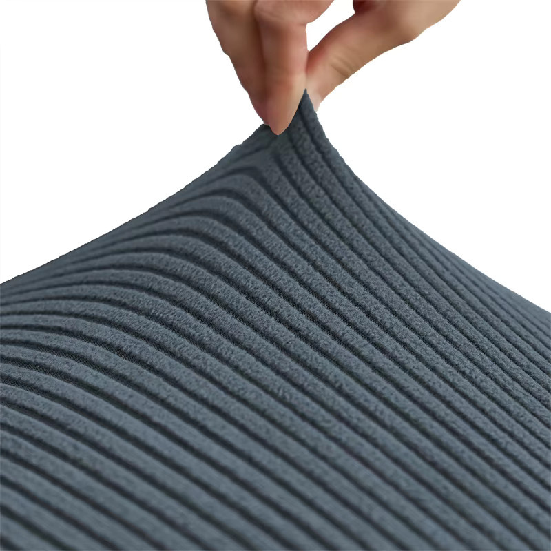 WANERQU Club-Sesselbezug im nordischen Jacquard-Stil mit elastischem Stretch-Material, grau gestreift - Bild 2