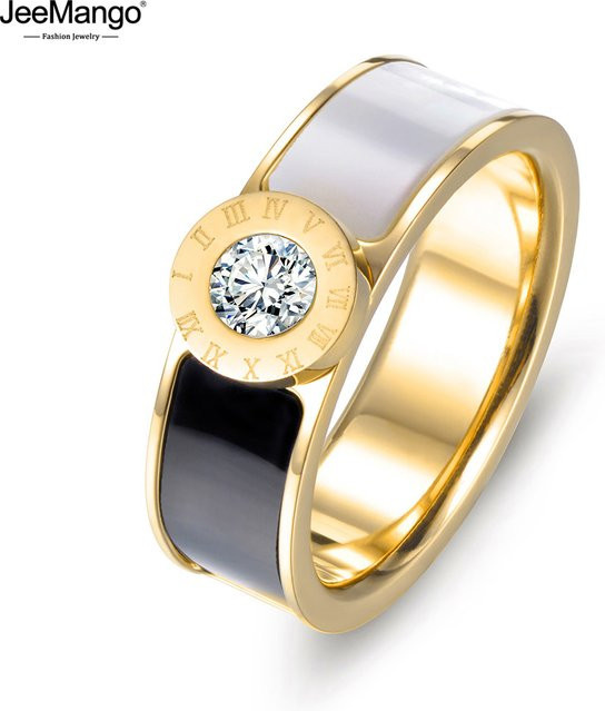 JeeMango Ring, Edelstahl, Zirkonia, Gold, Damen - Bild 1