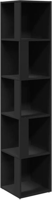 vidaXL Eckregal Schwarz aus Holzwerkstoff B/T/H: 33 x 33 x 164,5 cm - Bild 1