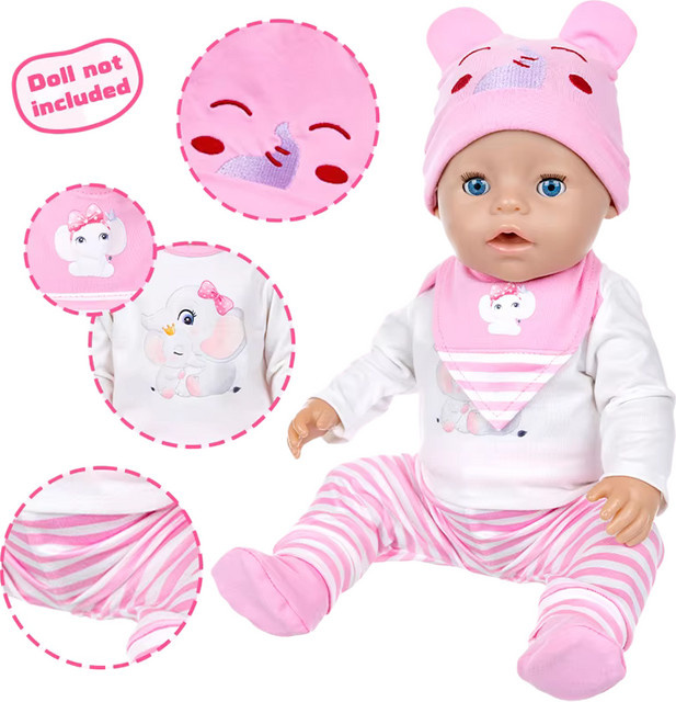 dearbei Puppenkleidungsset Bärenjacke Kapuzenpullover Hose, Zubehör - Bild 1