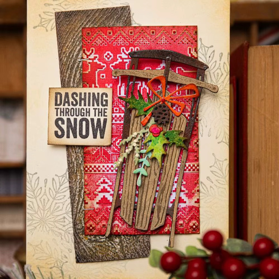 Metall-Stanztüllen-Set für DIY Scrapbooking und Bastelarbeiten mit Weihnachts-Motiven wie Tannenbaum, Schlitten und Santa Claus in Mehrfarbig - Bild 3