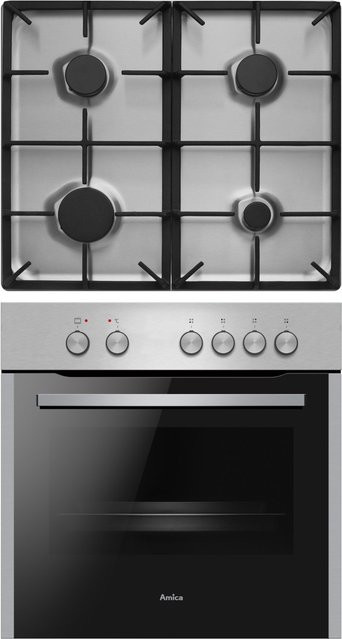 Amica Herdset EHEG 933 101 E in Edelstahl mit rahmenlosem Design - Bild 1