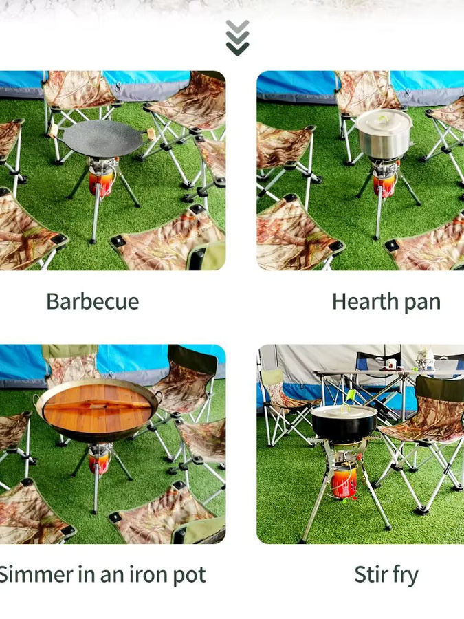 BRS-69A Outdoor-Gasherd mit 8400 W Leistung, faltbarer Camping-Brenner für Picknick und Propan-Kochen - Bild 6