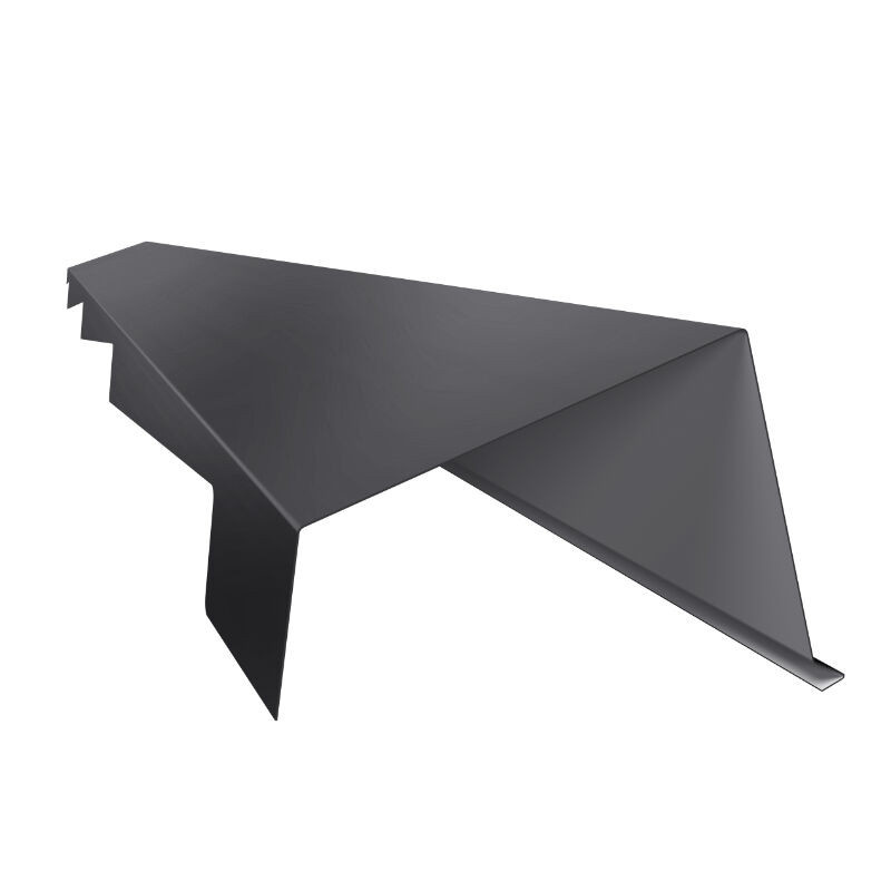 Ortgangblech für Janosik von Blachotrapez GmbH in Tiefschwarz RAL 9005, verzinkter Stahl, Länge: 1640 mm, B/T/H: 10 x 10 x 120 x 50 mm - Bild 1